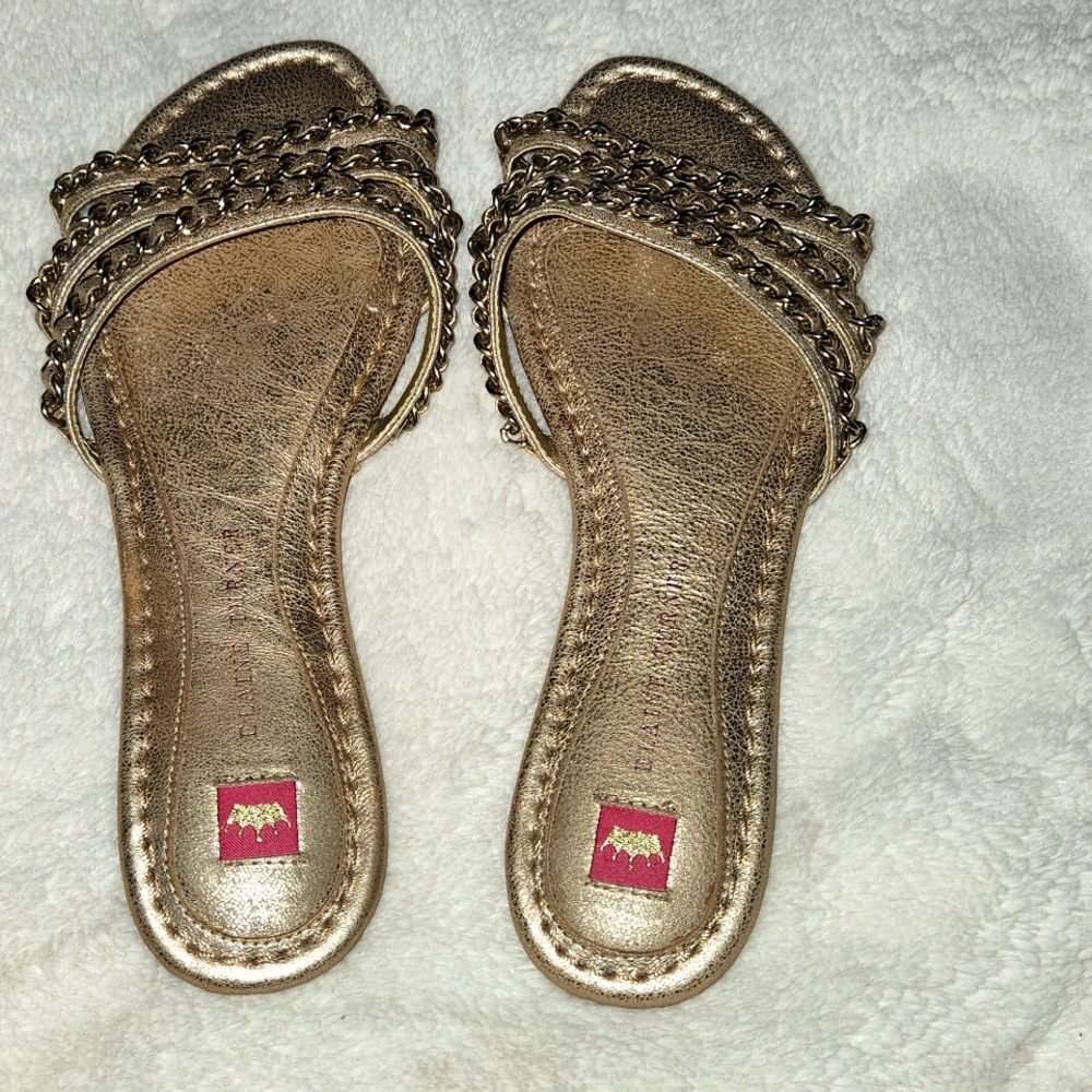 Elaine turner flip flop sz7 run like a 6 color gold